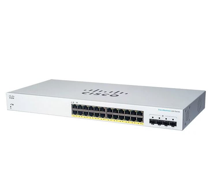 （<tc>全新行貨</tc>) Cisco CBS220 24 埠千兆 (382W PoE+) + 4 埠千兆 SFP 上行連結 智慧交換器 CBS220-24FP-4G-UK