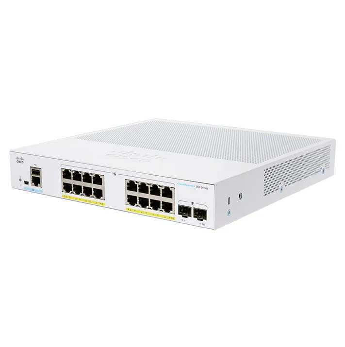 （<tc>全新行货</tc>) Cisco CBS250 16 端口千兆以太网 (PoE+ 120W) + 2 端口千兆 SFP 上行链路智能交换机 CBS250-16P-2G-UK