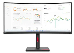 （<tc>全新行货</tc>) 联想 ThinkVision T34w-30 34 英寸无边框 VA 显示屏，3000:1，4-6 毫秒，3440x1440，350 尼特，99% sRGB，HDMI+DP+USB-C，倾斜/旋转/升降/枢转，USB 集线器，以太网，TCO Display 9.0，ES 8.0，EPEAT Gold|PN：63D4GAR1WW