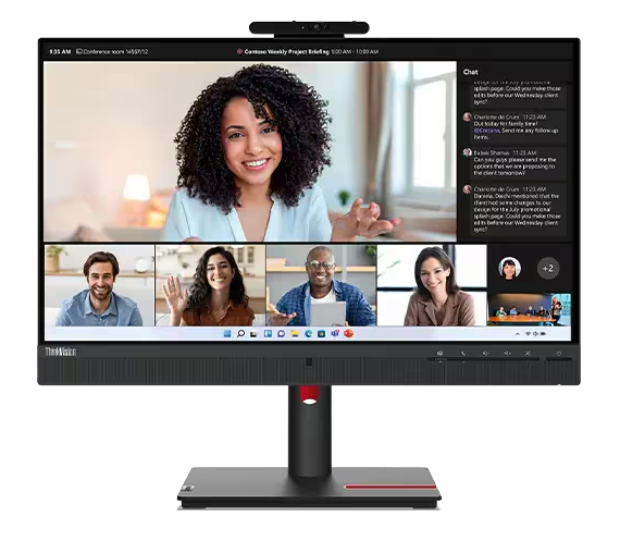 (<tc>MỚI</tc> ) Màn hình IPS không viền Lenovo ThinkVision T24mv-30 23,8 inch, 1000:1, 4-6ms, 1920x1080, 250nits, 99% sRGB, DP+HDMI+USB-C, Nghiêng/Xoay/Nâng/Trục, Ethernet, USB Hub, Camera/Micrô/Loa tích hợp, TCO 9.0, ES, EPEAT Gold|PN:63D7UAR3WW