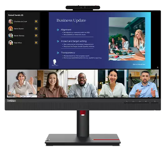 (<tc>MỚI</tc> ) Lenovo ThinkVision T24v-30, Màn hình IPS 23,8&quot;, 1000:1, 4-6ms, 1920x1080, 250 nits, 99% sRGB, VGA+DP+HDMI, 2*USB 3.2 Gen 1 Hub, Camera tích hợp (Full HD với IR+RGB), Màn hình TCO 9.0, ES, EPEAT Gold|PN:63D8MAR3WW