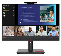 (<tc>NOUVELLE</tc>) Lenovo ThinkVision T24v-30, écran IPS 23,8&quot;, 1000:1, 4-6 ms, 1920 x 1080, 250 nits, 99 % sRGB, VGA+DP+HDMI, 2*USB 3.2 Gen 1 Hub, caméra intégrée (Full HD avec IR+RGB), TCO Display 9.0, ES, EPEAT Gold|PN:63D8MAR3WW