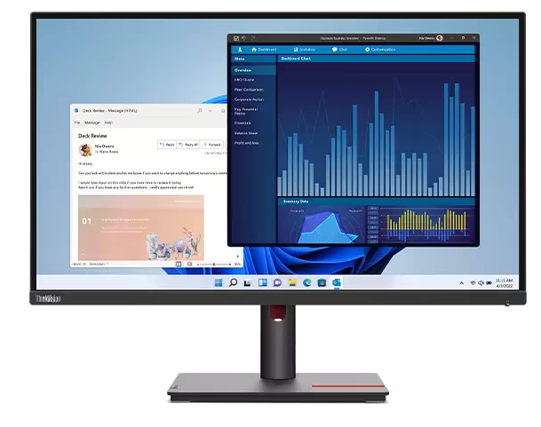 (New Vendor) Lenovo ThinkVision T27p-30 27" Borderless IPS Display, 1000:1, 4-6ms, 3840x2160, 350nits, 99% sRGB, USB-C+HDMI+DP, Tilt /Swivel / Lift / Pivot, USB Hub, Ethernet, TCO 9.0, ES, EPEAT Gold|PN:63A9GAR1WW