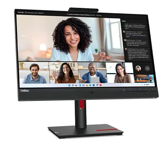 （<tc>新しい</tc>) Lenovo ThinkVision T24mv-30 23.8 インチ ボーダーレス IPS ディスプレイ、1000:1、4-6 ミリ秒、1920x1080、250 ニット、99% sRGB、DP+HDMI+USB-C、チルト/スイベル/リフト/ピボット、イーサネット、USB ハブ、統合カメラ/マイク/スピーカー、TCO 9.0、ES、EPEAT Gold|PN:63D7UAR3WW