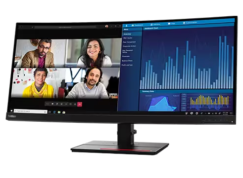 (<tc>새로운</tc>) Lenovo ThinkVision P34w-20 34인치 테두리 없는 IPS 디스플레이, 1000:1, 4-6ms, 3440x1440, 300니트, 99% sRGB, 2*HDMI+DP+DPOut+USB-C, 내장 스피커, EPEAT Gold, TÜV Rheinland Eye Comfort, TÜV Rheinland Low Blue Light|PN:63F2RAR3WW