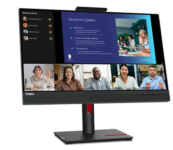 (<tc>새로운</tc> ) Lenovo ThinkVision T24v-30, 23.8&quot; IPS 디스플레이, 1000:1, 4-6ms, 1920x1080, 250니트, 99% sRGB, VGA+DP+HDMI, 2*USB 3.2 Gen 1 허브, 통합 카메라(IR+RGB가 있는 Full HD), TCO 디스플레이 9.0, ES, EPEAT Gold|PN:63D8MAR3WW<tc>$</tc>