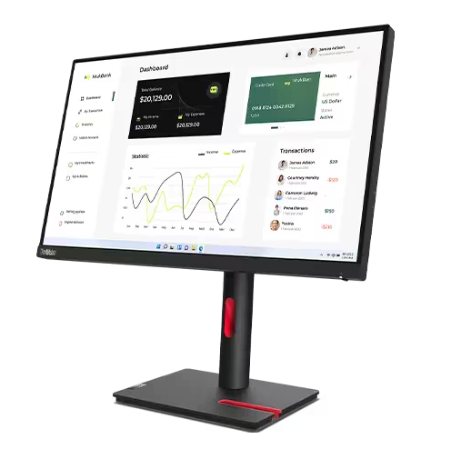 (<tc>NOUVELLE</tc>) Écran IPS sans bordure Lenovo ThinkVision T23i-30 23 pouces, 1 000 : 1, 4 à 6 ms, 1 920 x 1 080, 250 nits, 72 % sRGB, VGA + DP + HDMI, inclinaison/pivotement/levage/pivotement, concentrateur USB, TCO 9.0, ES, EPEAT Gold|PN : 63B2MAR6WW