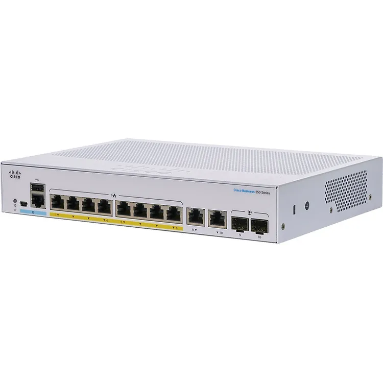 (NEW VENDOR) Cisco CBS250 8-Port Gigabit Ethernet (Full PoE+ 120W) + 2-Port Gigabit RJ45/SFP combo Uplink 智能交換機 CBS250-8FP-E-2G-UK