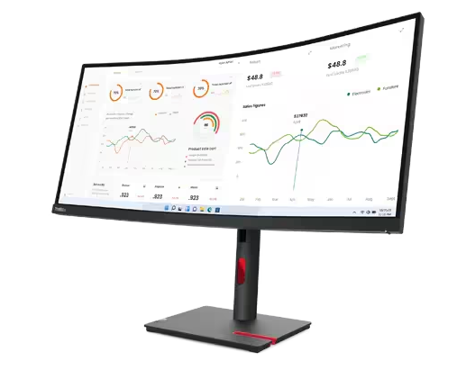 (New Vendor) Lenovo ThinkVision T34w-30 34" Borderless VA Display, 3000:1, 4-6ms, 3440x1440, 350 nits, 99% sRGB, HDMI+DP+USB-C, Tilt / Swivel / Lift / Pivot, USB Hub, Ethernet, TCO Display 9.0, ES 8.0, EPEAT Gold|PN:63D4GAR1WW