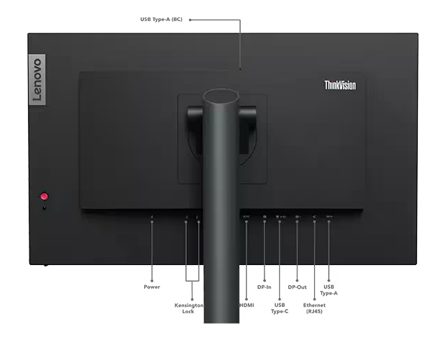 (<tc>MỚI</tc> ) Màn hình IPS không viền Lenovo ThinkVision P24h-30 23,8 inch, 1000:1, 4-6ms, 2560x1440, 300 nits, 99% sRGB, HDMI+DP+USB-C+DP(Out), Nghiêng/Xoay/Nâng/Trục, USB Hub, Ethernet, TCO 9.0, ES, EPEAT Gold|Pn:63B3GAR6WW