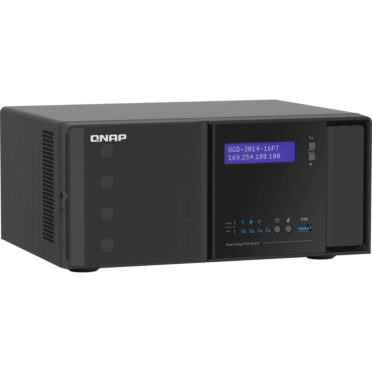 (NEW VENDOR) QNAP QGD-3014-16PT-8G 16 Port 1G PoE Smart Managed Switch + 4-Bay NAS - C2 Computer