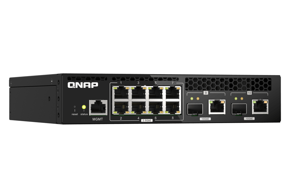 (NEW VENDOR) QNAP QSW-M2108R-2C 2 Ports 10GbE + 8 Ports 2.5GbE Layer 2 Managed Switch - C2 Computer