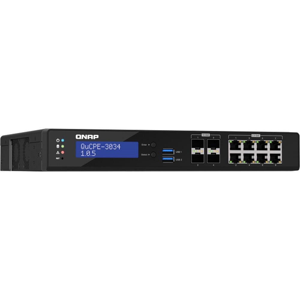 (NEW VENDOR) QNAP QuCPE-3034-C3758R-16G Network Virtualization Premise Equipment | with 1U mounting kit - C2 Computer