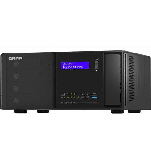 (NEW VENDOR) QNAP QVP-41B-8G-P (QVR Pro Appliance with 16-Port PoE Switch) 4-Bay NVR | Intel Celeron Quad Core CPU - C2 Computer