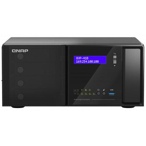 (NEW VENDOR) QNAP QVP-41B-8G-P (QVR Pro Appliance with 16-Port PoE Switch) 4-Bay NVR | Intel Celeron Quad Core CPU - C2 Computer