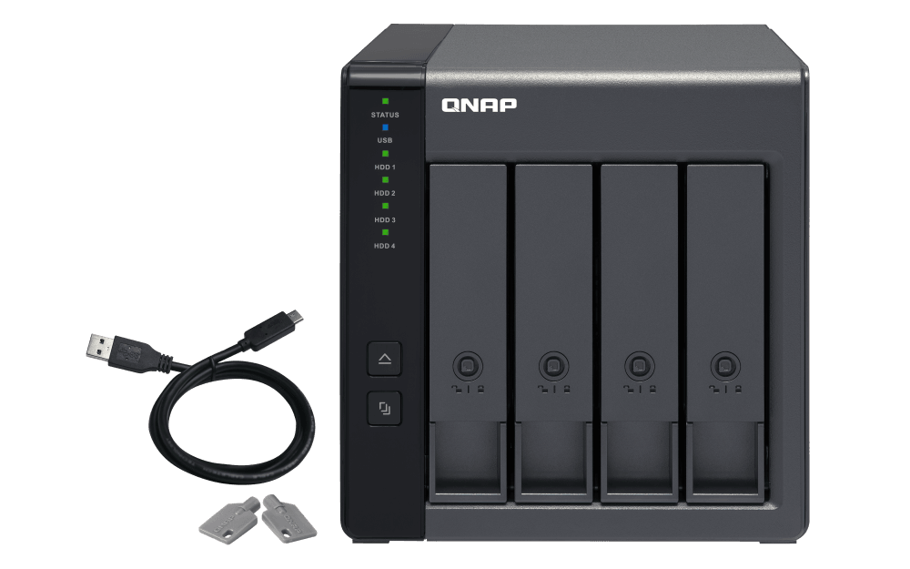 (NEW VENDOR) QNAP TR-004 4-Bay Direct Attached Storage with Hardware RAID | 4 x 3.5" / 2.5" SATA 3G - C2 Computer