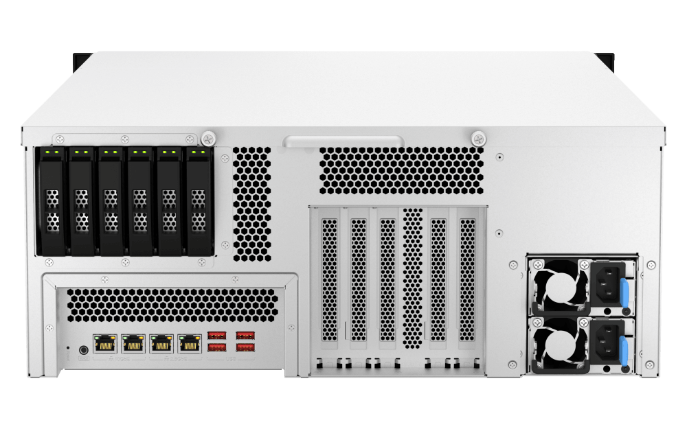 (NEW VENDOR) QNAP TS-h3087XU-RP-E2378-64G 30-Bay NAS | 4U Rackmount | Intel Xeon E-2378 2.6GHz 8-Core / 16-Thread (burst up to 4.8GHz) - C2 Computer