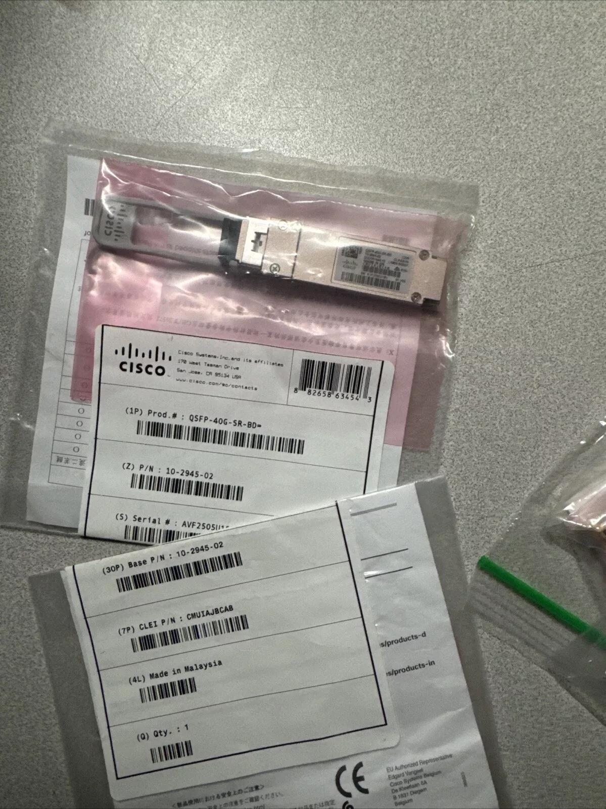 CISCO Transceiver 10-2945-01 QSFP-40G-SR-BD, BNIB, HOLO