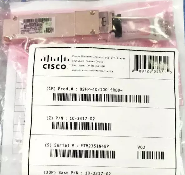 CISCO Transceiver 10-3317-02 QSFP-40/100G-SRBD, BNIB, HOLO