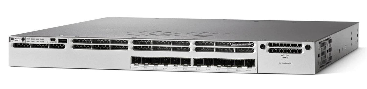 (USED) CISCO WS-C3850-12S-E Catalyst 3850 12x 1GB SFP 1x Module Slot Switch - C2 Computer