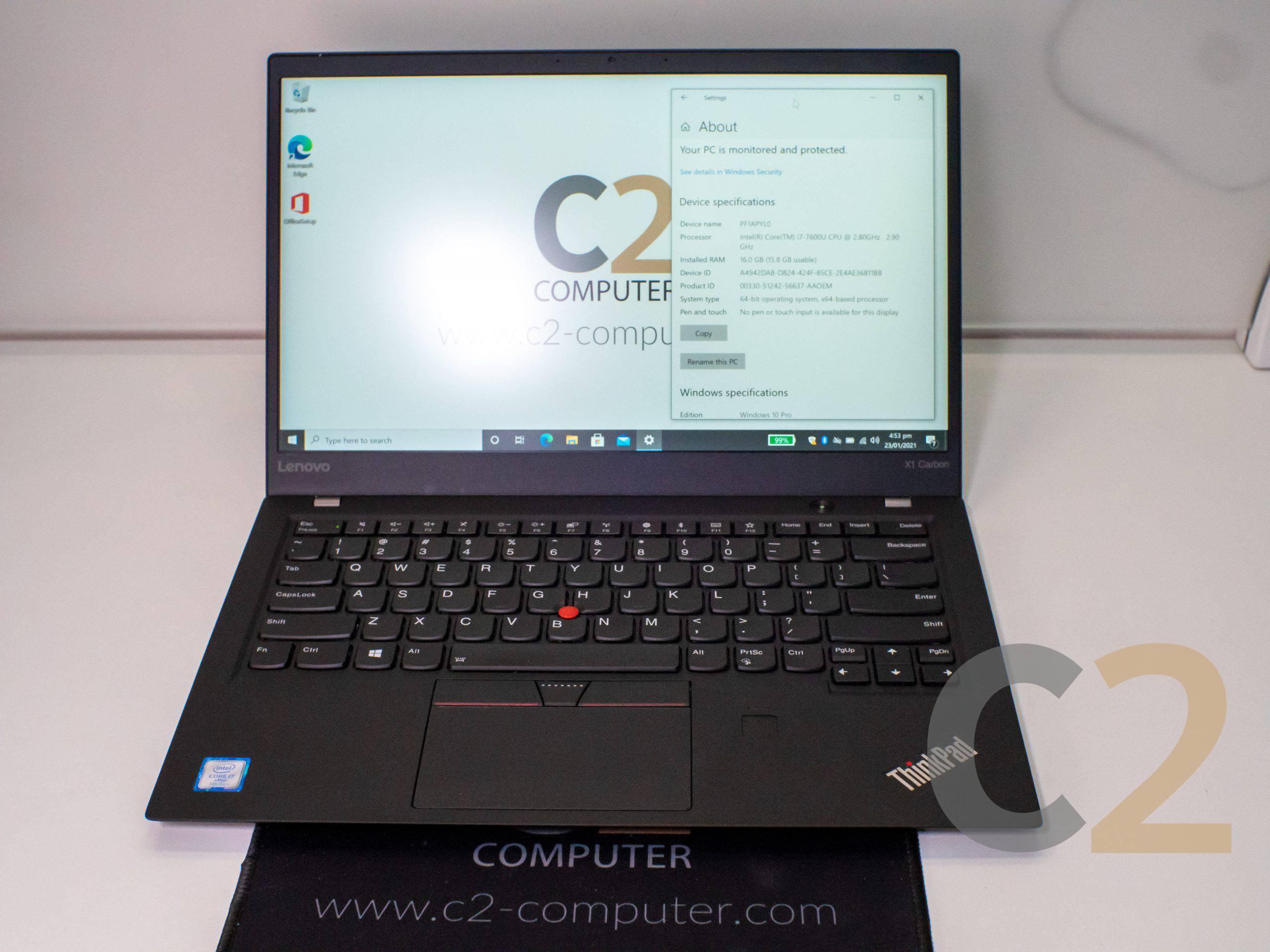 (USED) LENOVO X1 Carbon 2017 Gen5 i7-7600U 8G 128G-SSD NA 14inch 1920×1080 Ultrabook 95% - C2 Computer