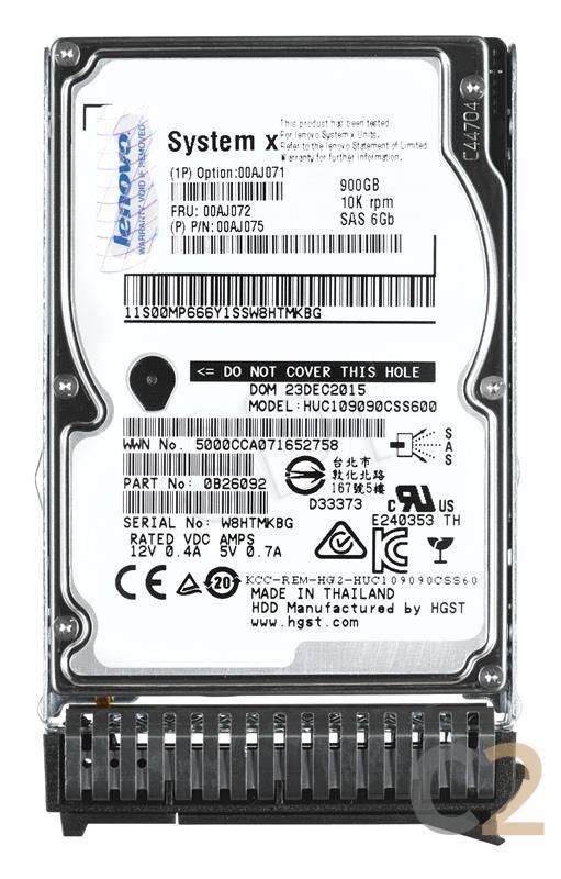 (NEW PARALLEL) IBM 00AJ071 900GB 10000RPM SAS 6GBPS 2.5INCH G3 HOT SWAP HARD DRIVE WITH TRAY - C2 Computer