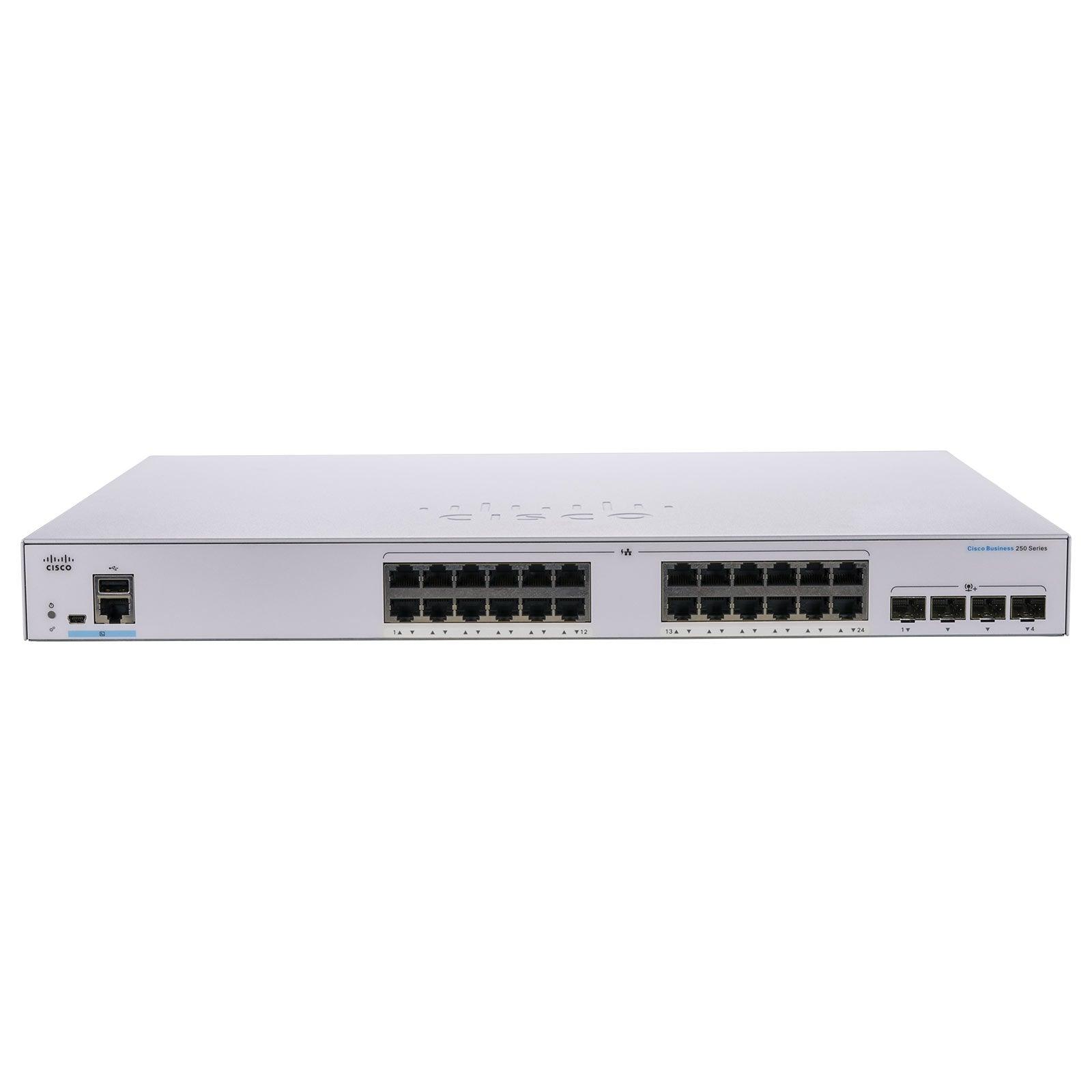 (NEW VENDOR) CISCO CBS250-24T-4G-UK CBS250 Smart 24-port GE, 4x1G SFP - C2 Computer