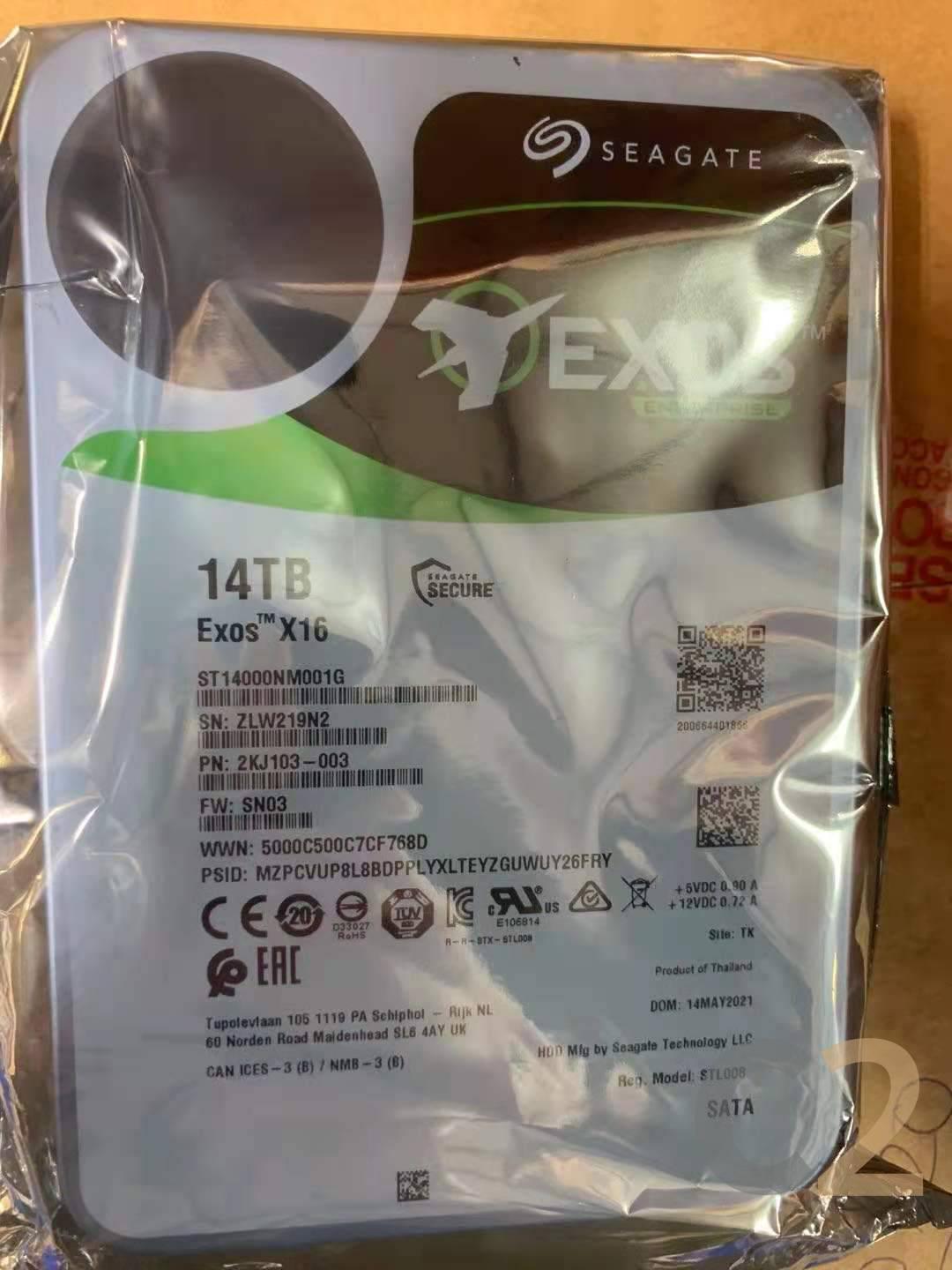 (行貨特價) SEAGATE ST14000NM001G Exos X16 14tb 7200rpm Sata-6gbps 256mb Buffer 512e/4kn 3.5inch Enterprise Hard Disk Drive - C2 Computer