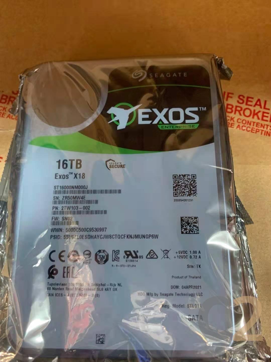 (行貨特價) SEAGATE ST16000NM000J Exos X18 16tb 7200rpm Sata-6gbps 256mb Buffer 512e/4kn 3.5inch Enterprise Hard Disk Drive - C2 Computer