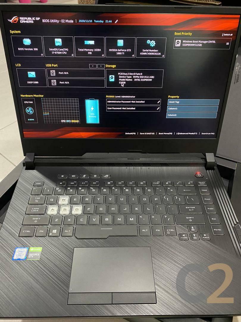 (USED) ASUS ROG Strix G531GU i5-9300H 4G 128-SSD NA GTX 1660 Ti 6GB 15.6inch 1920x1080 Gaming Laptop 95% - C2 Computer