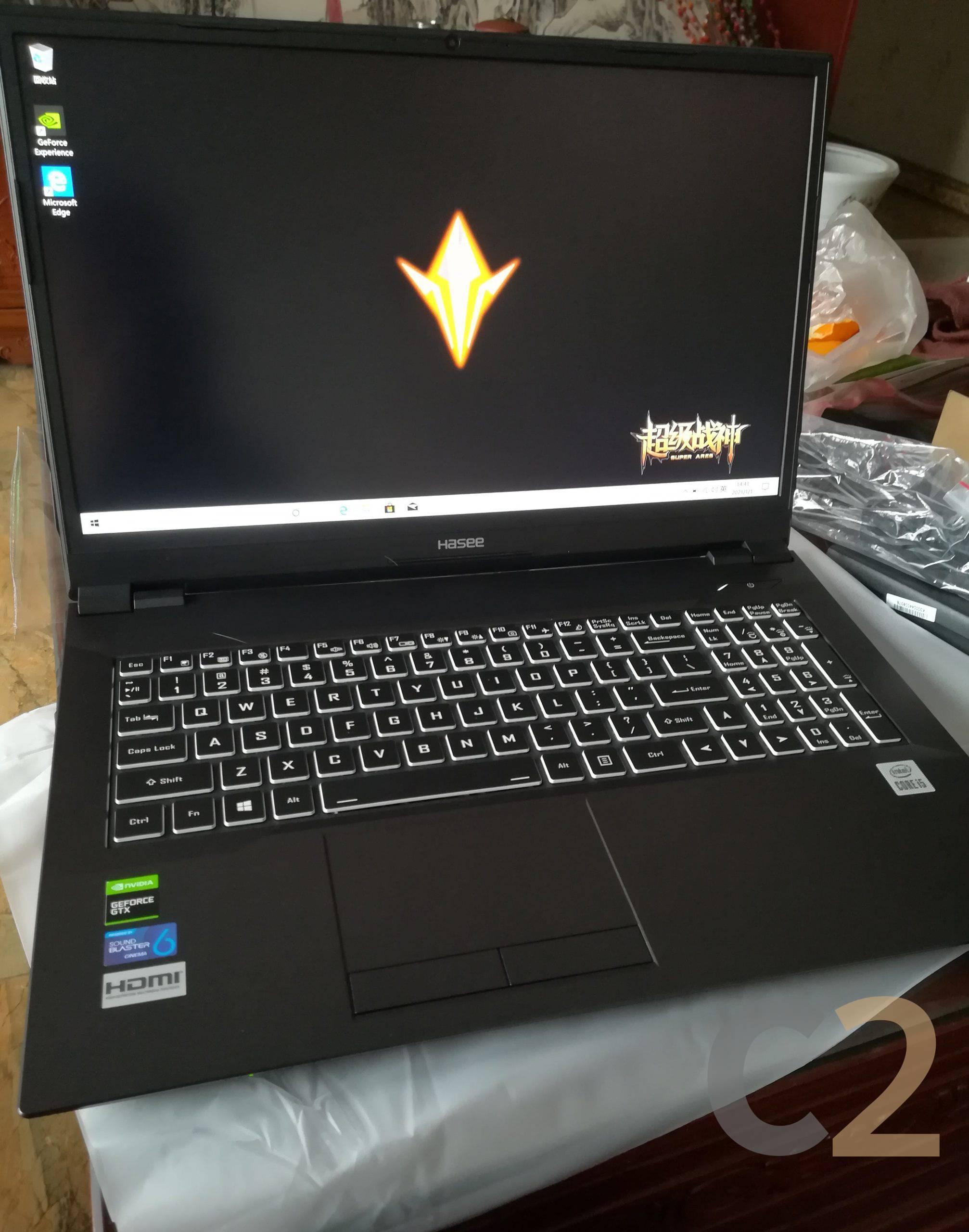 (USED) HASEE TX6TI i5-10400 4G 128-SSD NA GTX 1650 Ti 4GB 16.1inch 1920x1080 Gaming Laptop 95% - C2 Computer